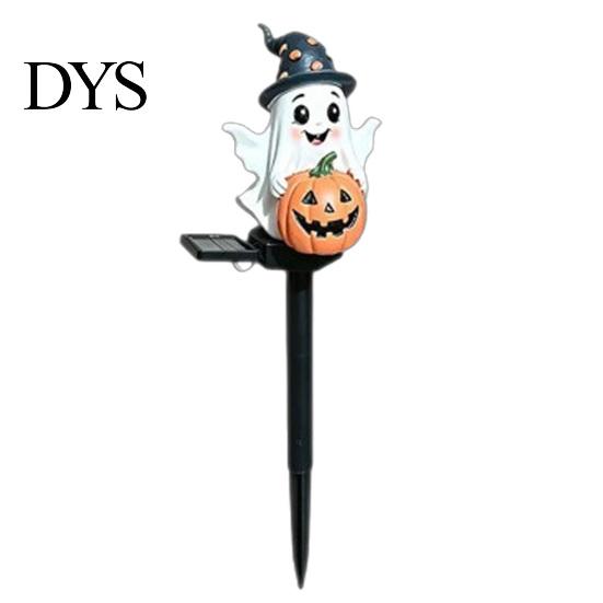 Creative Seasonal Lawn Ornaments Solar Ghost Pumpkin Stake Light, LED Auto Light Sensor Outdoor Garden Lamp, Waterproof Resin Landscape Lamp