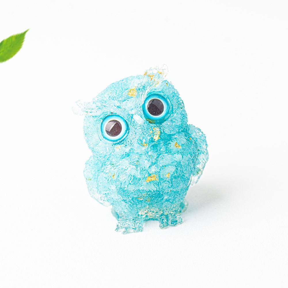 Figurine Hibou en Résine Cristal Pour Décoration Maison Bureau Cadeau Pour Amis Et Famille
