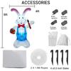 1.8M/6FT Easter Holiday Diy Decorations Printer Rabbit Party Inflatable Toys LED Lights Model Outdoor Decor Garden Ornaments