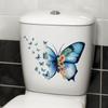 Butterfly Flower Wall Stickers, Self-Adhesive Removable Decals for Bathroom Toilet, Wardrobe, Bookshelf Background Wall Decor