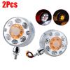 2pcs Round LED Pedestal Fender Light Truck Trailer Double Face Turn Signal Brake