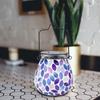 Purple Mosaic Solar Lantern Outdoor Hanging Waterproof, Garden Path Yard Decor, Birthday Gift for Mom Women