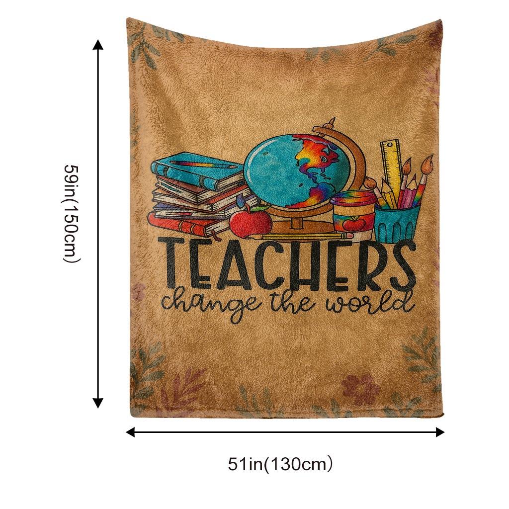 Pattern of the teacher's handwriting Flannel printed blanket suitable for all seasons suitable for living office sofa and travel