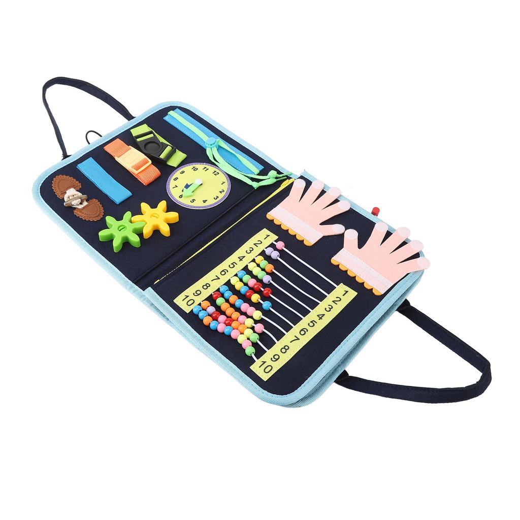 Dress Learning Bag Basic Life Skills Sensory Board Tie Shoe Laces and Buckle Felt Education Board