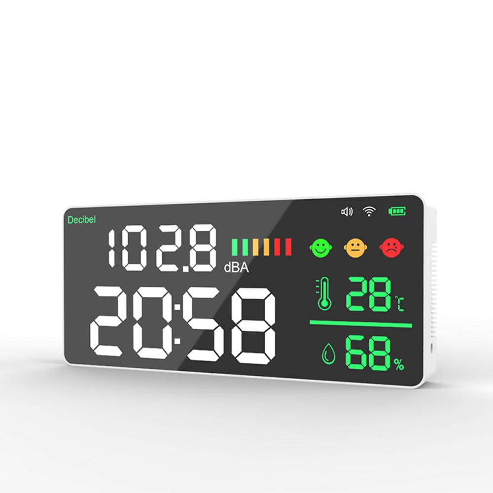 

Tuya WiFi Decibel Meter 4in1 Temperature Humidity Decibel Test Alarm Clock 11inch LED Color Display Tuya Intelligent Linkage APP чёрный