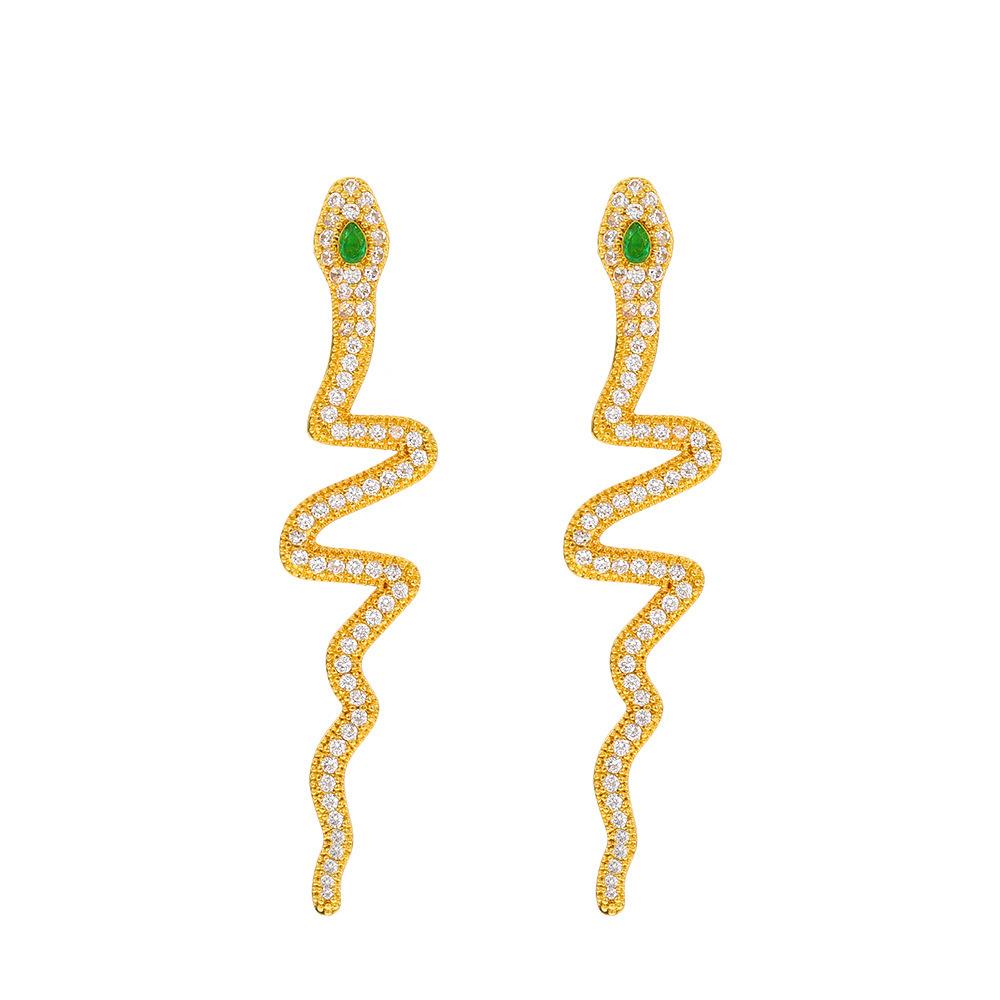 Gold & Black Snake Earring Collection, Assorted Serpent-Shaped Statement Drop Earrings for Women