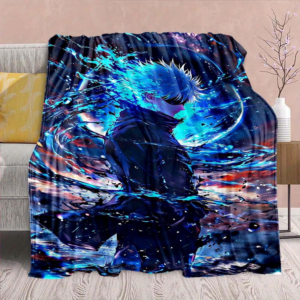 Jujutsu Kaisen Anime Flannel Blanket - Soft Warm Perfect for Sofa, Bedding Camping Travel Office Home Decor