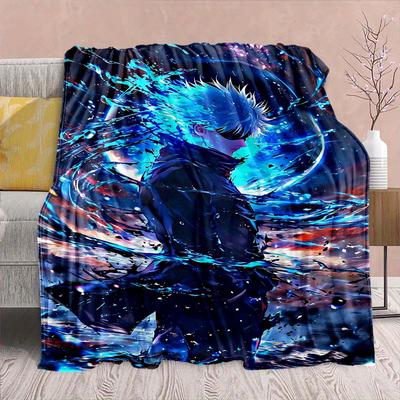 Jujutsu Kaisen Anime Flannel Blanket - Soft Warm Perfect for Sofa, Bedding Camping Travel Office Home Decor 