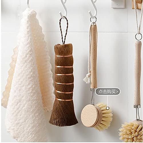 Kitchen brush, palm scrubber, healthy scrubbing brush, handle kitchen brush, dish brush, for woks and iron frying pans, Kamenoko scrubber, palm and co