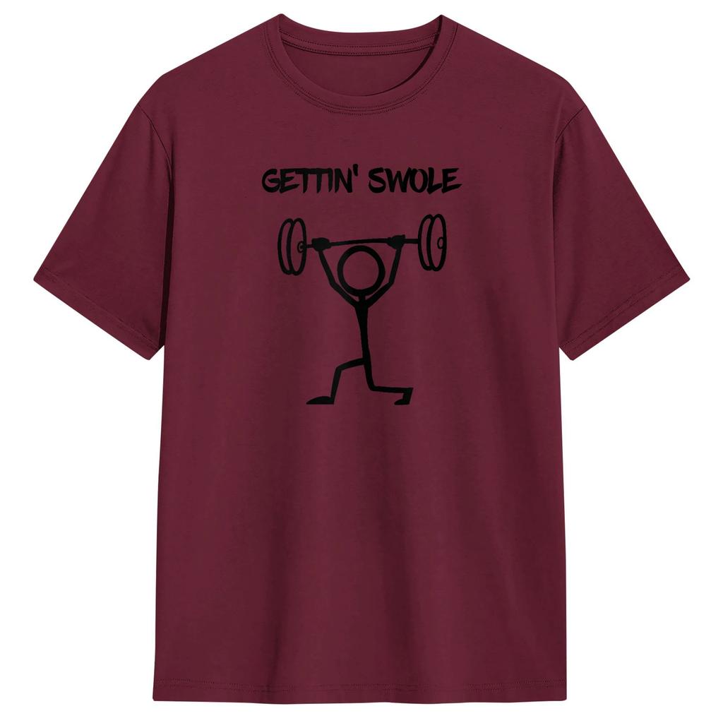 Getting Swole Workout Exercise Weight Lifting TShirt Summer Classic T Shirts 100 Cotton Hip Hop Tee Shirt For Unisex Casual Tees