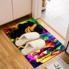 1PC Custom Name Neon Burger Delight Theme Floor Mat Ideal for Living Room, Game Rooms, Office, Bedroom, Floor Mat Playful Design