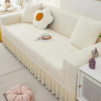 Skirt Jacquard Fleece Universal Sofa Cover, Sofa Cover, Non-Slip And Anti-Cat Scratch, Four-Season Universal Integrated Sofa Cover, Straight Row