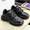 2025 Spring New Leather Shoes Men Hong Kong Style Low-Top Fashion Trend Casual Shoes Comfortable Versatile Platform Sneakers