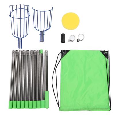 Stainless Steel Fruit Picker Tool with Basket Pole Easy To Assemble Fruits Catcher Tree Picker Length Adjustable