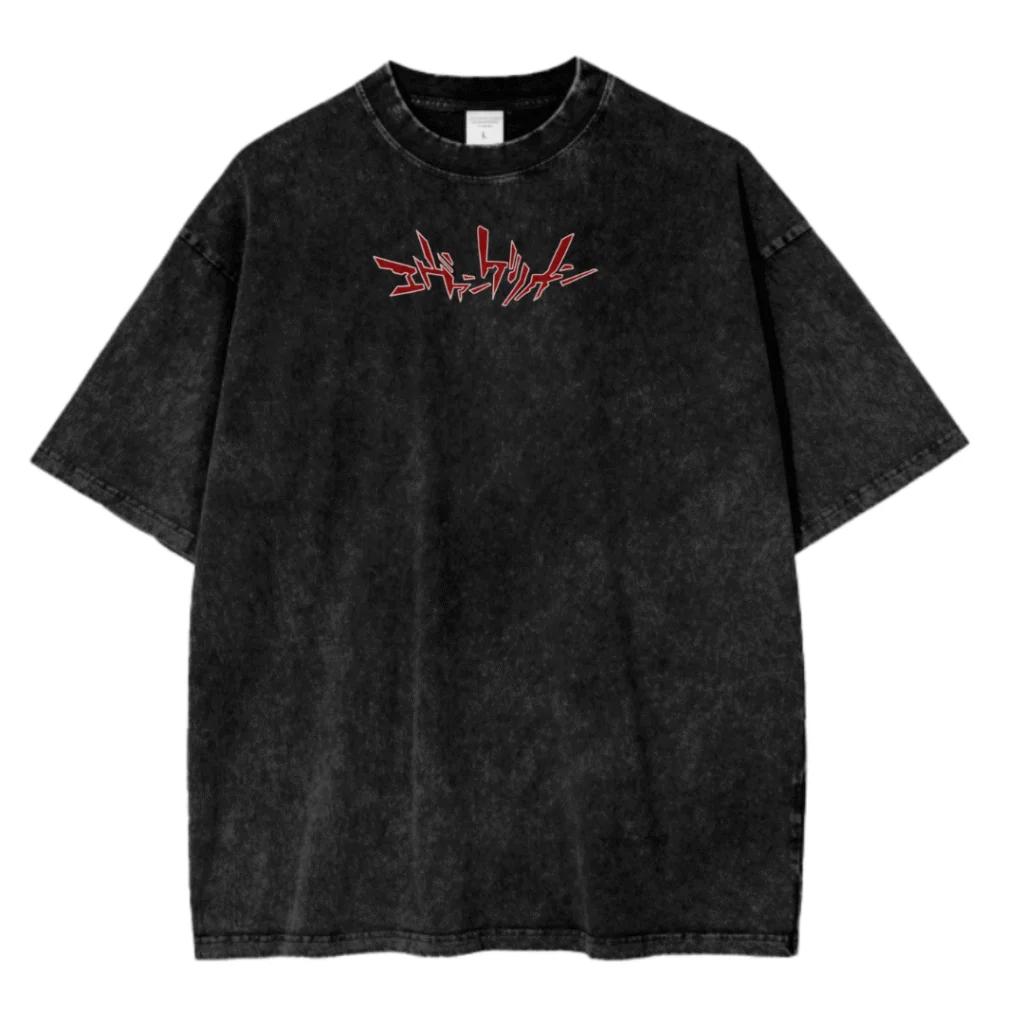 New ACID WASH TEE Neon Genesis Evangelion Printed Tshirt Mens and Womens Washed Tshirt High Quality Vintage Tshirt Top