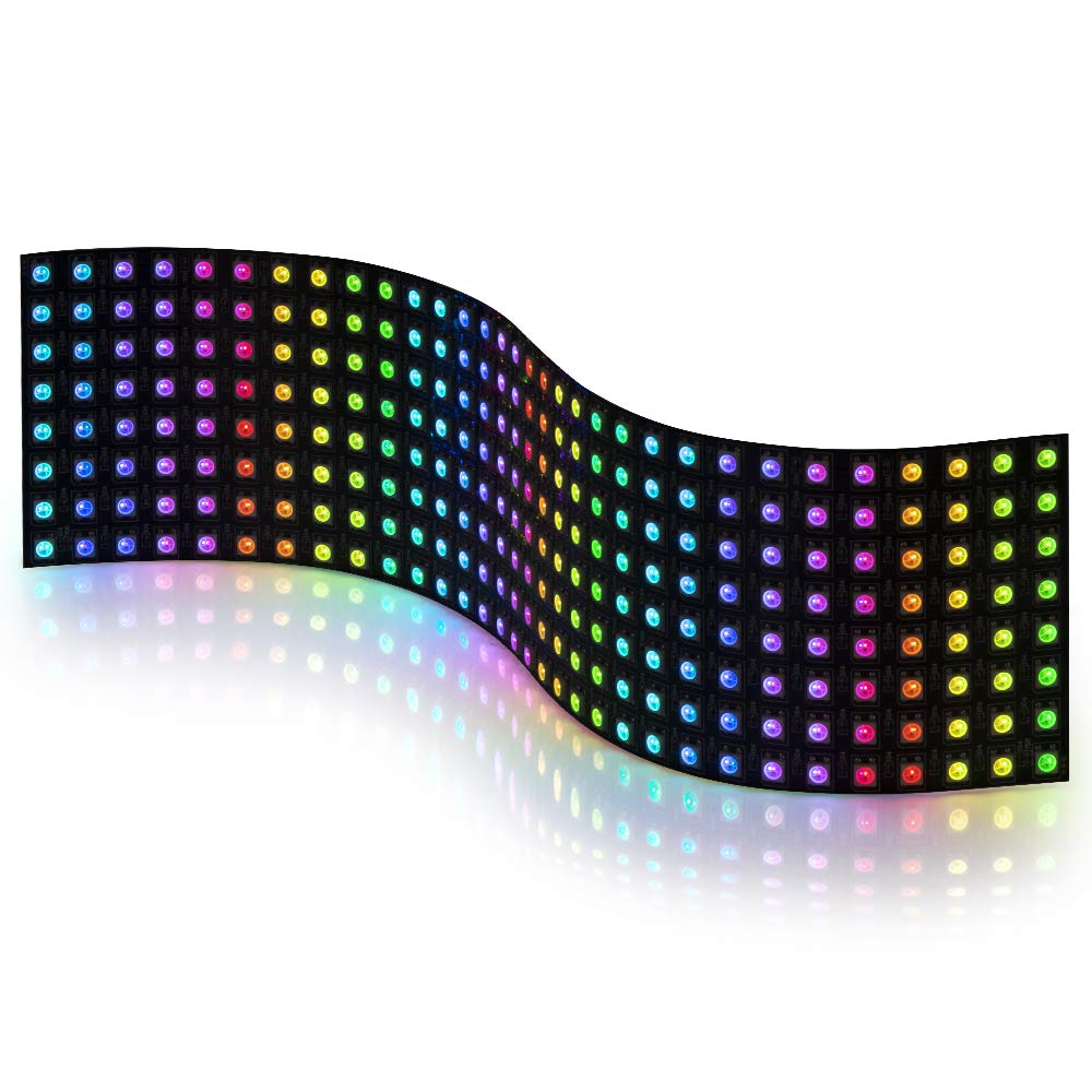 

BTF-LIGHTING WS2812B ECO RGB Alloy Wire 8x32cm 265 Pixel LED Matrix Panel, 5050SMD Digital Flexible Individually Addressable Full Color LED Panel,