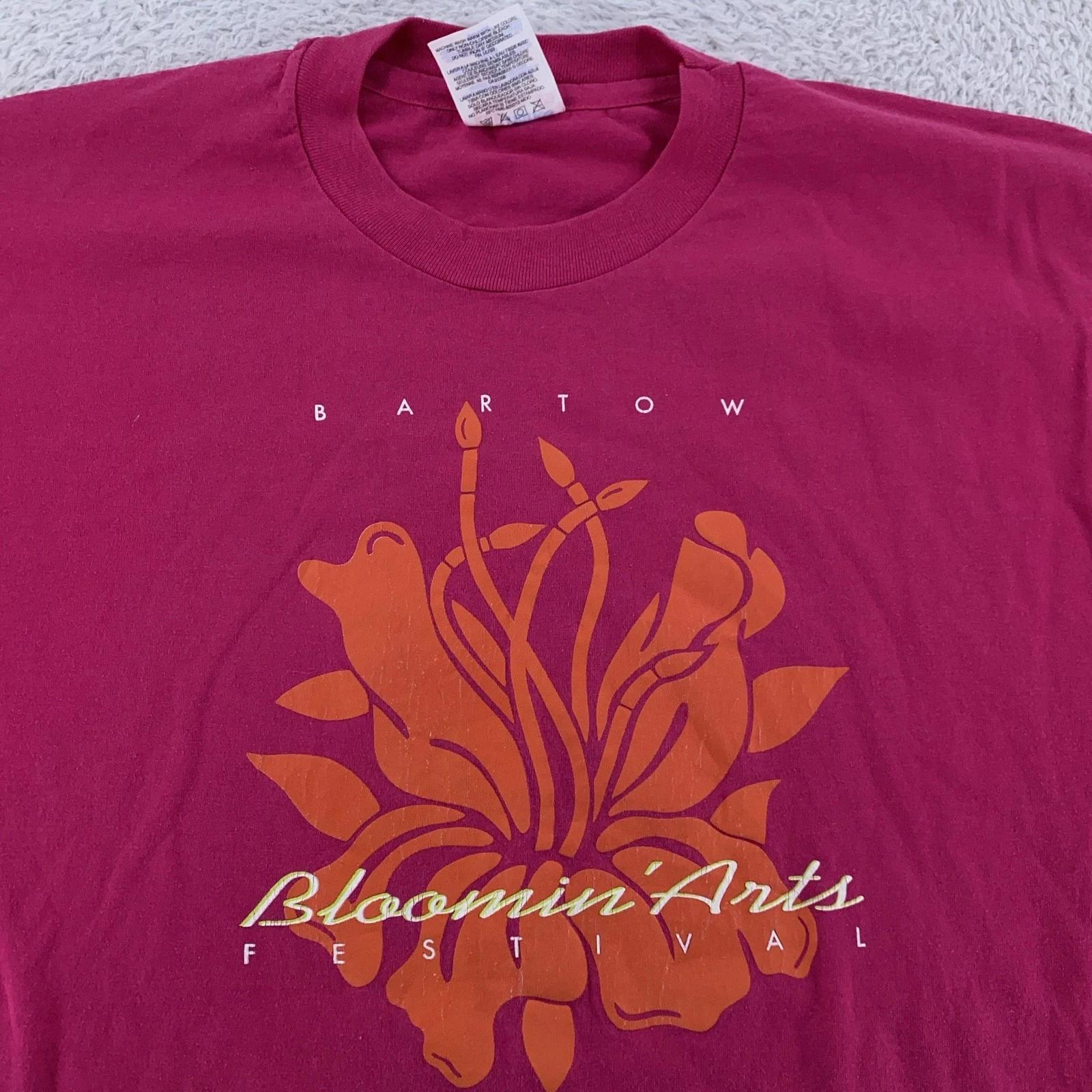 

Vintage Bartow Bloomin Arts Festival Shirt Mens M/L Florida Floral 90s Tee 2XL
