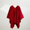 Elegant High-End Wool Cardigan: Solid Color Sleeveless Knit Shawl Cape for Autumn/Winter Travel