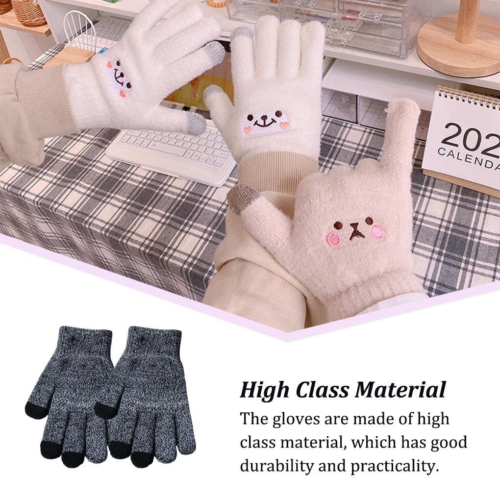 Knit Gloves Winter Fashion Adults Clothing Accessory Thickened Women Men Keeping-warm Hand Cover Outdoor Screen Glove