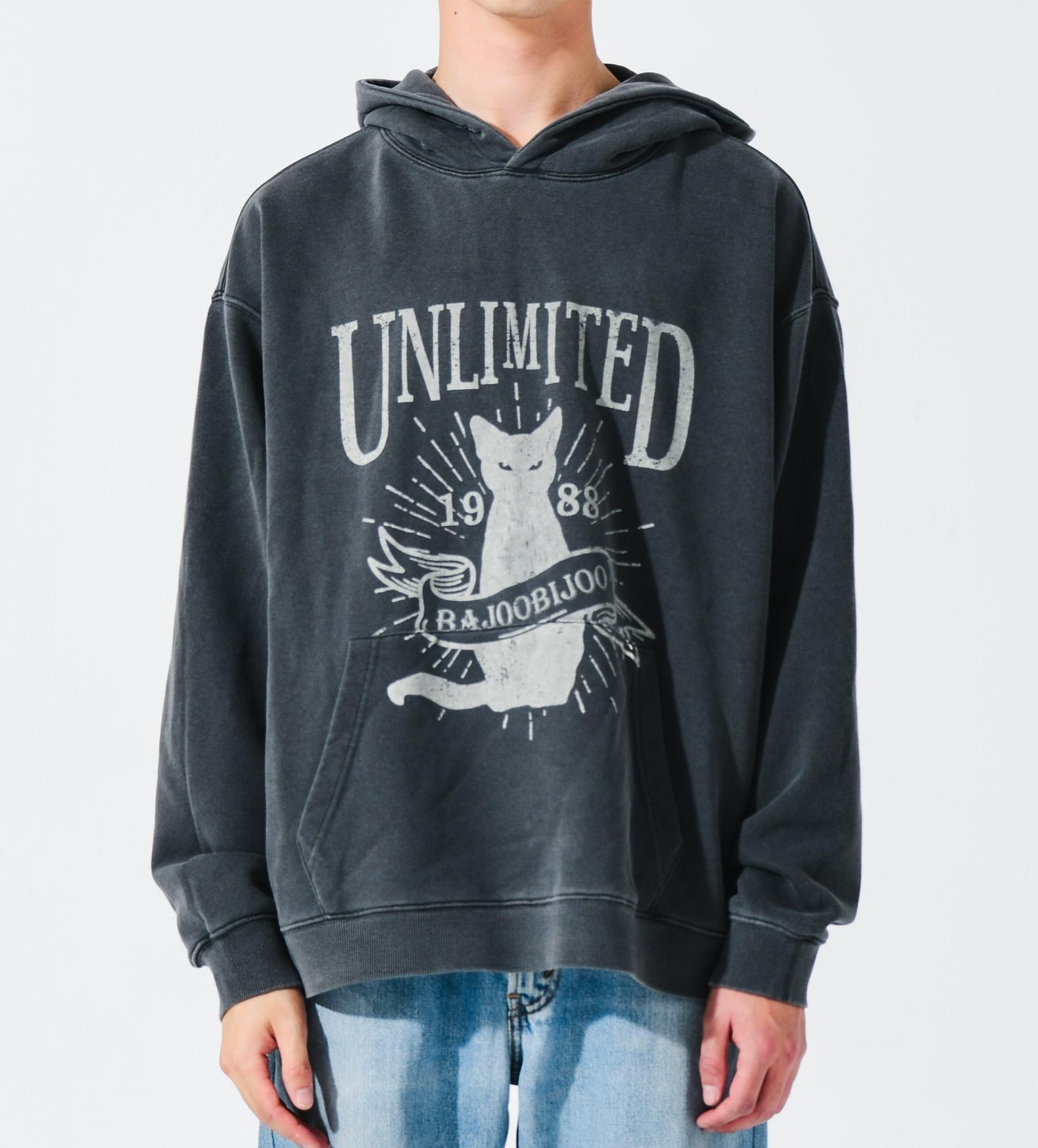 Bajubiju Unlimited Cat Pigment Hoodie [Chacoal] L