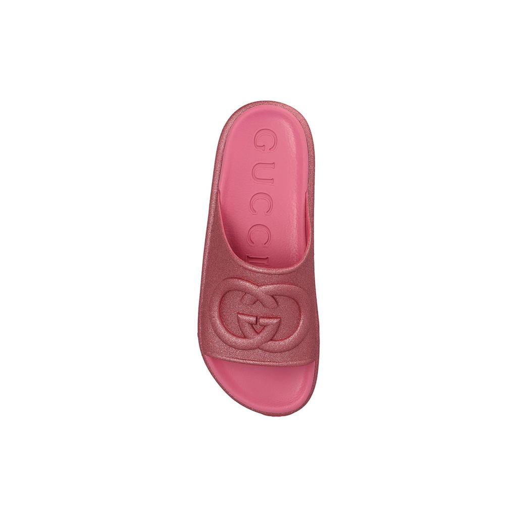 Gucci Interlocking Slide Slippers 4.2cm Women's Rose Pink 725541 JAAC8 5914