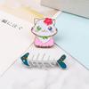 Sweet Cats Fish Bone Brooch Cute Kitten Enamel Pins Bag Lapel Pin Cartoon Animal Custom Badge Jewelry Gifts for Kids Girl Friend