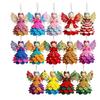 14/28 pcs Wooden Christmas Tree Ornaments Colorful Design Wings Girl Pendant  Christmas Gift Giving