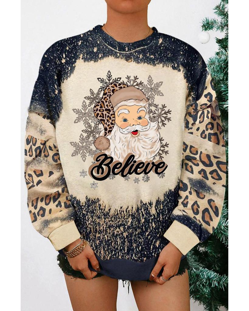 Azura Exchange Santa Clause Bleach Print Graphic Sweatshirt
