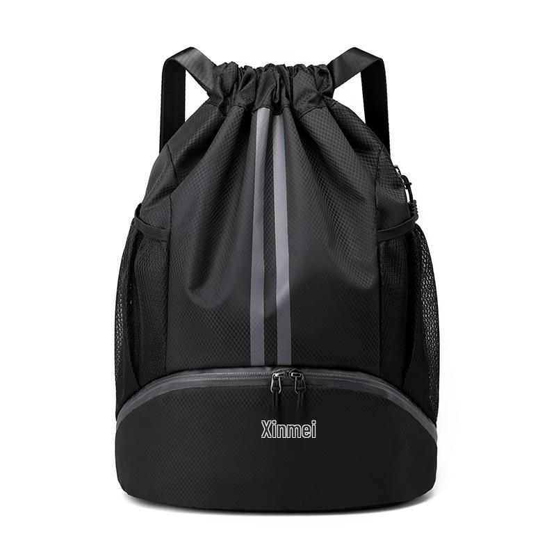 Large Capacity Oxford Cloth Sports Backpack with Wet/Dry Separation and Drawstring, Unisex for Swimming and Basketball