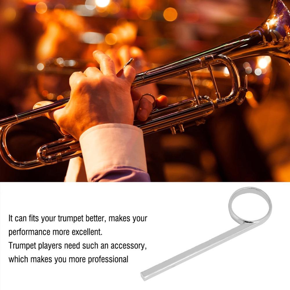2PCS Metal Trumpet Slide Finger Ring Silver Metal Finger Pull Slide For Trumpet