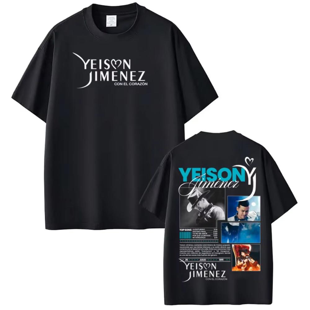 

Singer Yeison JiUnisexez Album Tour Printed Tshirt Unisex WoUINISEX Hiphop Tshirts Summer Shortsleeved Gothic Punk Tshirts Streetwear M