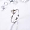 S925 Sterling Silver 1 Carat Moissanite Crown Wedding Ring for Women - D Color VVS, Simple High-End Design
