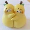 1 Pair Cute Hugging Pear Bookends Resin Pear Book Stand Cartoon Fruit Book Holder