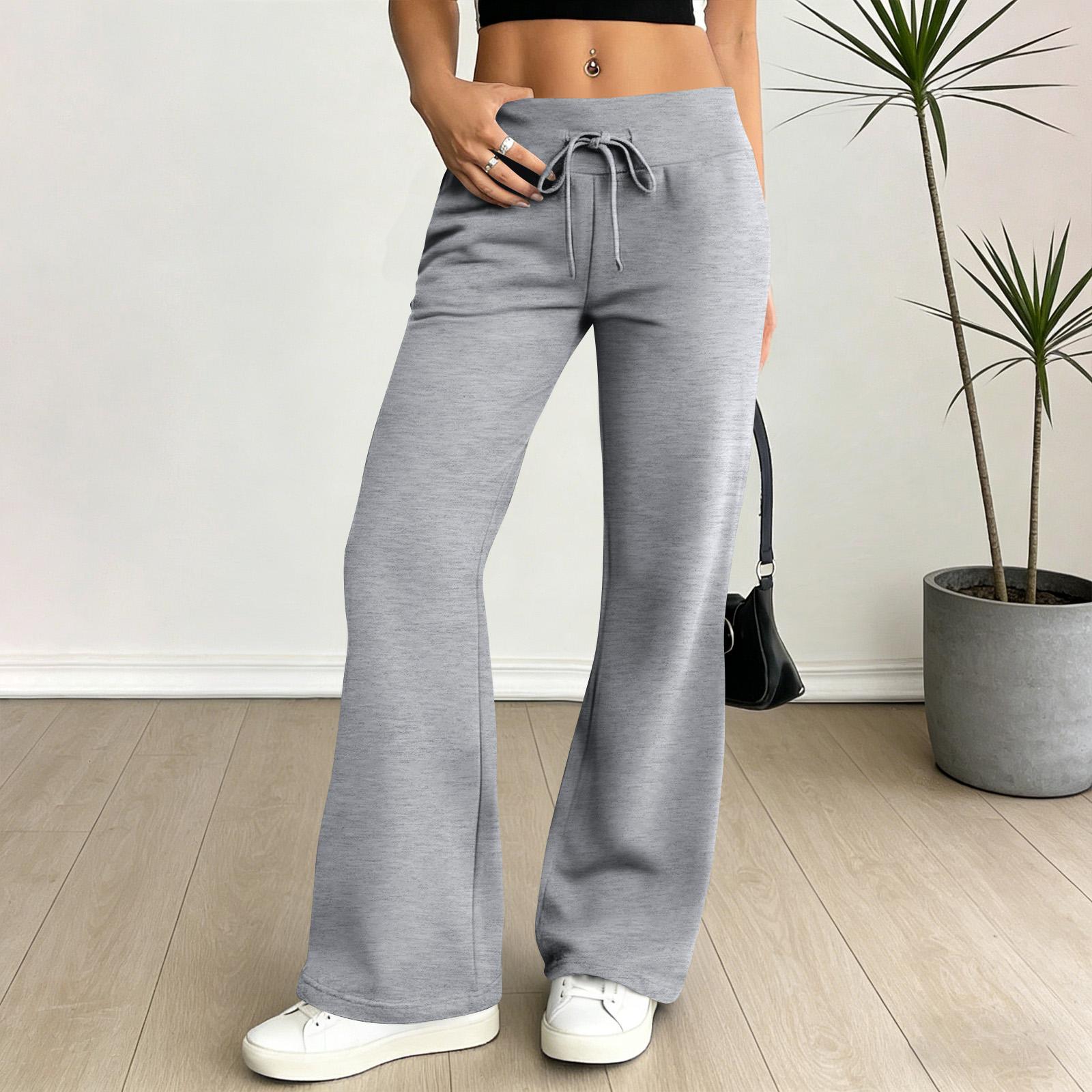 

Women High Waist Wide Leg Lounge Pants Drawstring Elastic Waist Relaxed Fit Soft Knit Casual Yoga Sweatpants XXL