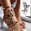 Butterfly Stickers For Women's Arms Music Festival  Party Accessories 3 Sheets Vibrant Purple Butterfly Legs Temporary Tattoo Sticker  High Quality