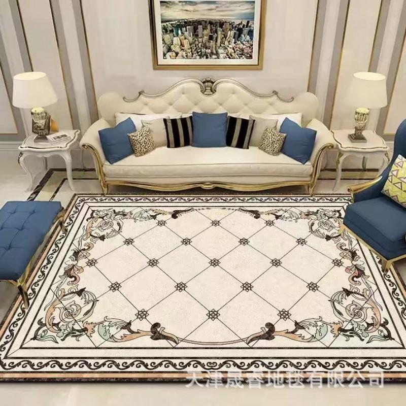 Modern Marble Print Area Rug Living Room Sofa Coffee Table Decorative Floor Mat Crystal Velvet Non-Slip Durable Washable