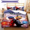 3pcs Ladybug4 Cover Set - Personalized Name, HD Printed Bedding with 1 Cover and 2 Pillowcases - Perfect for Home Decor, Easy Care