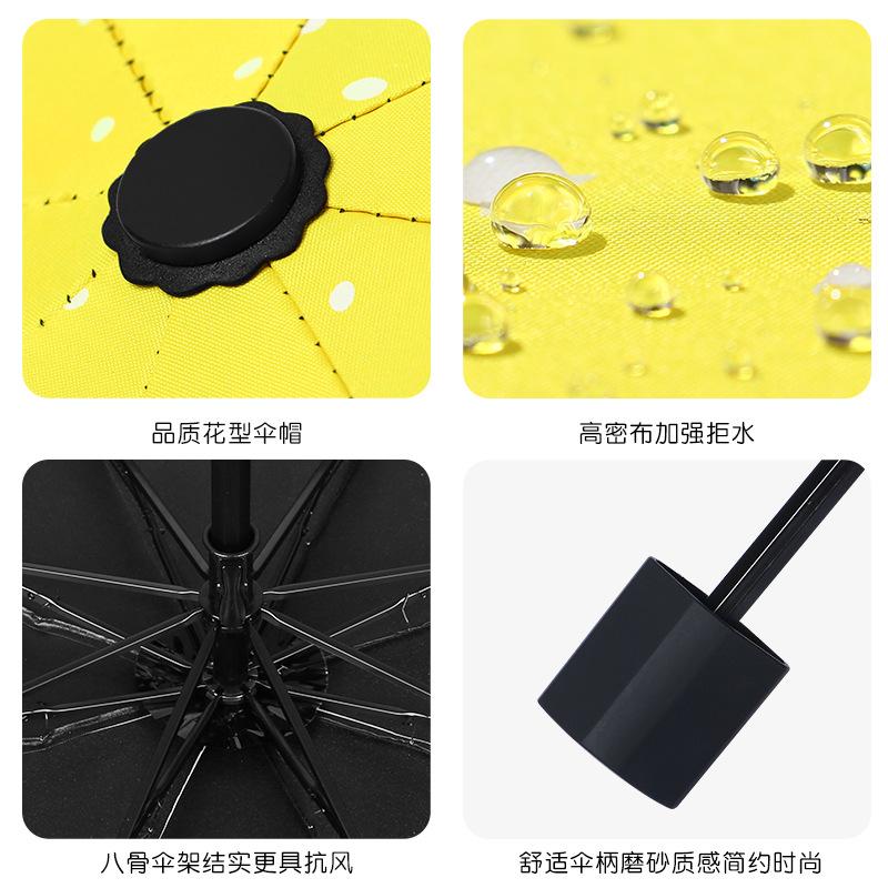 Cartoon small fresh sun umbrella weather and rain vinyl umbrella sun protection UV protection fixed umbrella