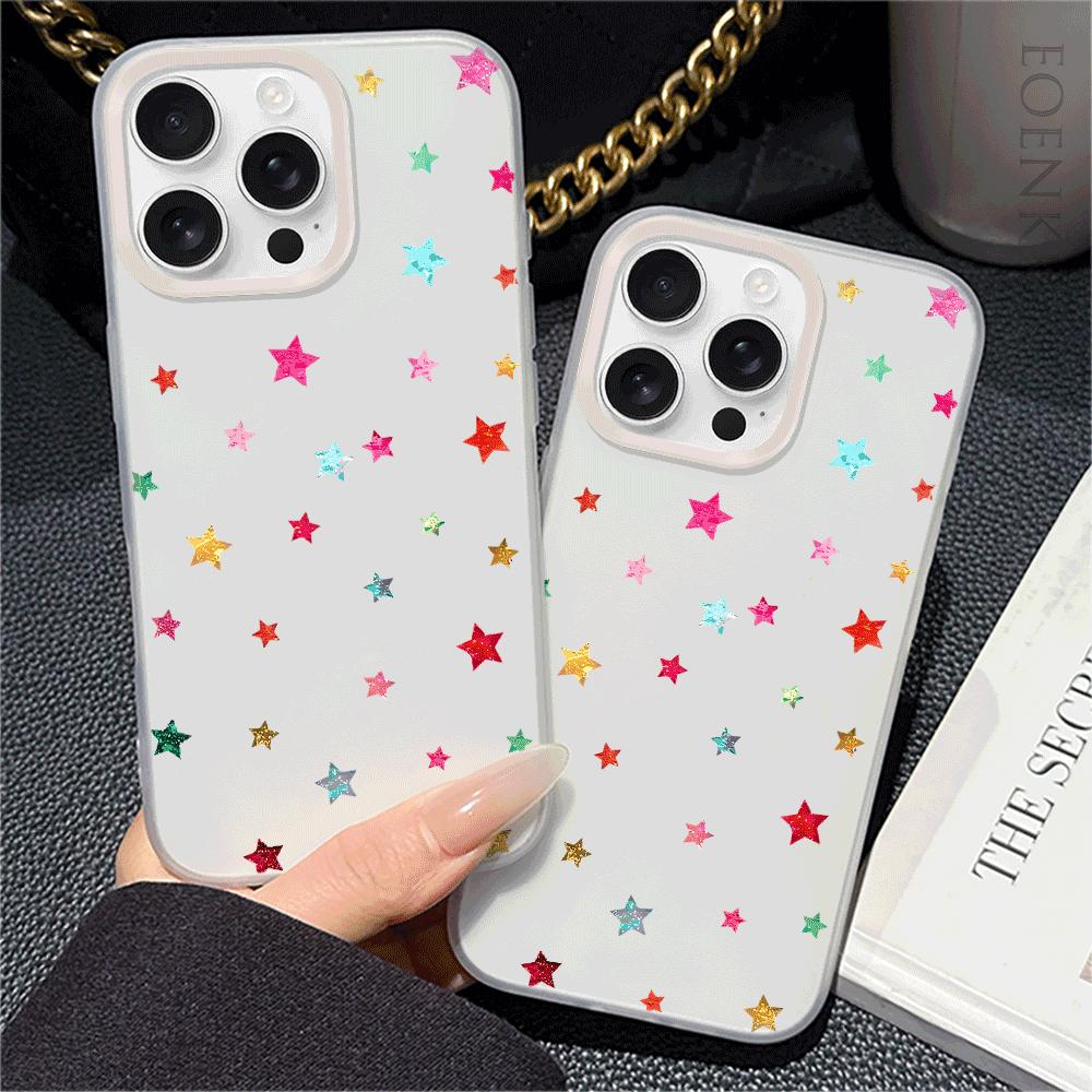 Star Silicone Case for iPhone 16/15/14/13/12/11 Pro Max/Mini - Ultra-Thin Slim Anti-Scratch & Drop Protective Cover, Trendy Gift