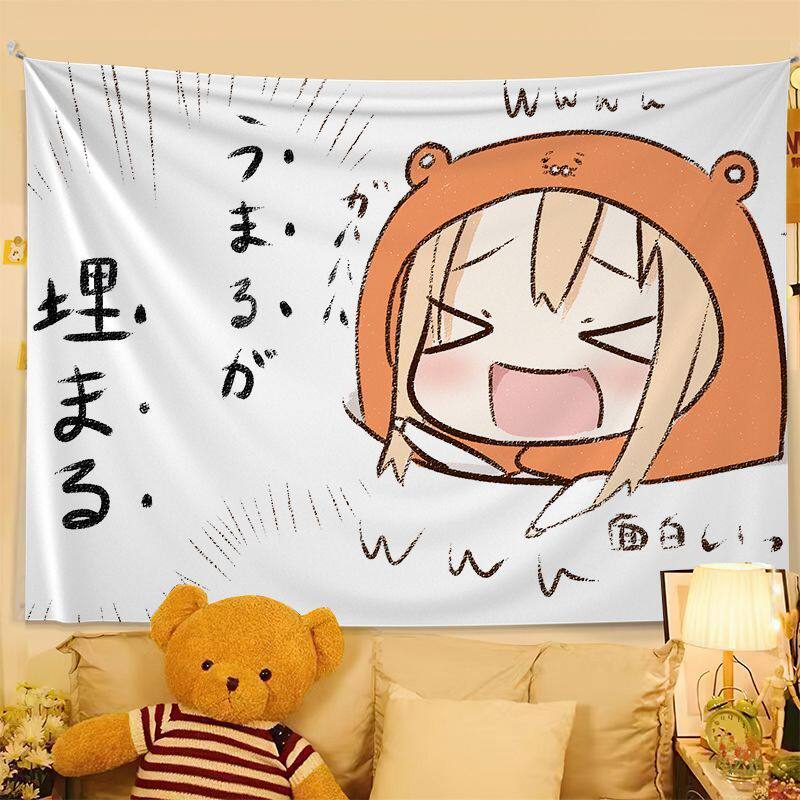 Cute Anime Print Tapestry Wall Hanging Anime Poster Bedroom Backdrop Wall Art Dorm Home Decor