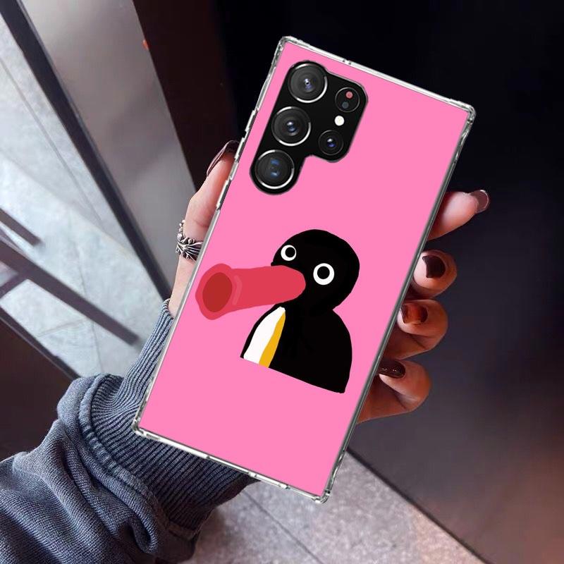 Cartoon P-Pingu Penguin Phone Case For Samsung Galaxy S23 S24 S25 Edge S26 Ultra S22 + S21 Plus S20 FE Cover Silicone Print Shel