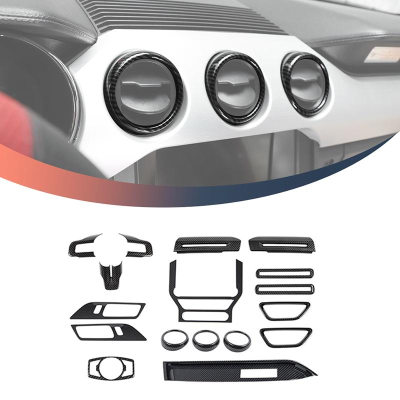 

Центральное управление автомобиля, вентиляционные отверстия, украшение, чехол на руль, наклейка на кнопку Windwo, подходит для Ford Mustang 2015, аксессуары для интерьера из АБС-пластика