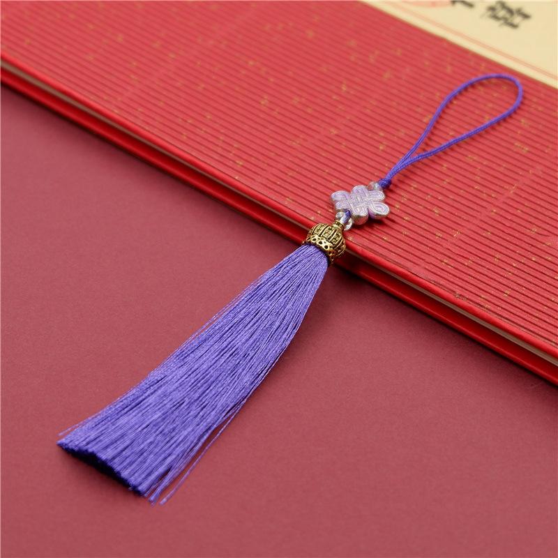 Chinese Style Tassel Ear Metal Hat Plus Beads Hanging Ear Ancient Style Bookmark Cheongsam Hanfu Pressure Placket Tassel Accessories Pendant