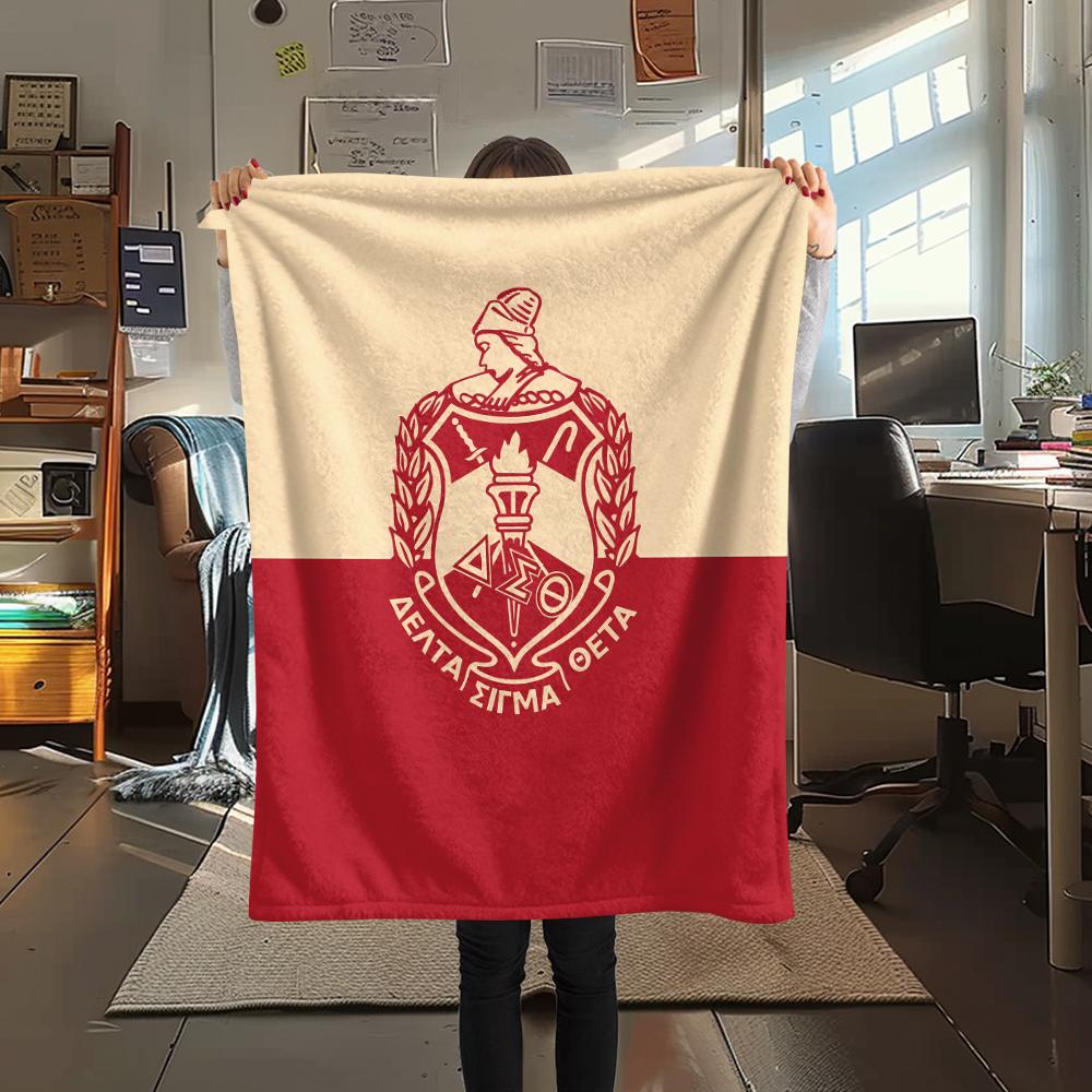 1PC Delta Sigma Theta Print Flannel Blanket, High quality All Seasons, Home Decor, Warmth and Comfort, Perfect for Christmas Gifts