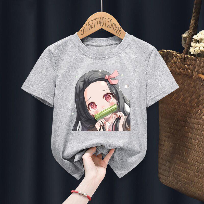 Nezuko Kamado Kimetsu No Yaiba 3D Print Kid T-shirts Children Baby Black  Kawaii Clothes Boy Girl T-Shirts