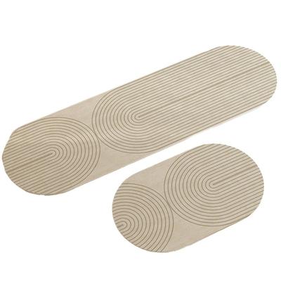 Good-Super Absorbent Kitchen Mat Non-Slip Diatomite Kitchen Rug Elliptical Simple Line Bathroom Mat Kitchen Supplies