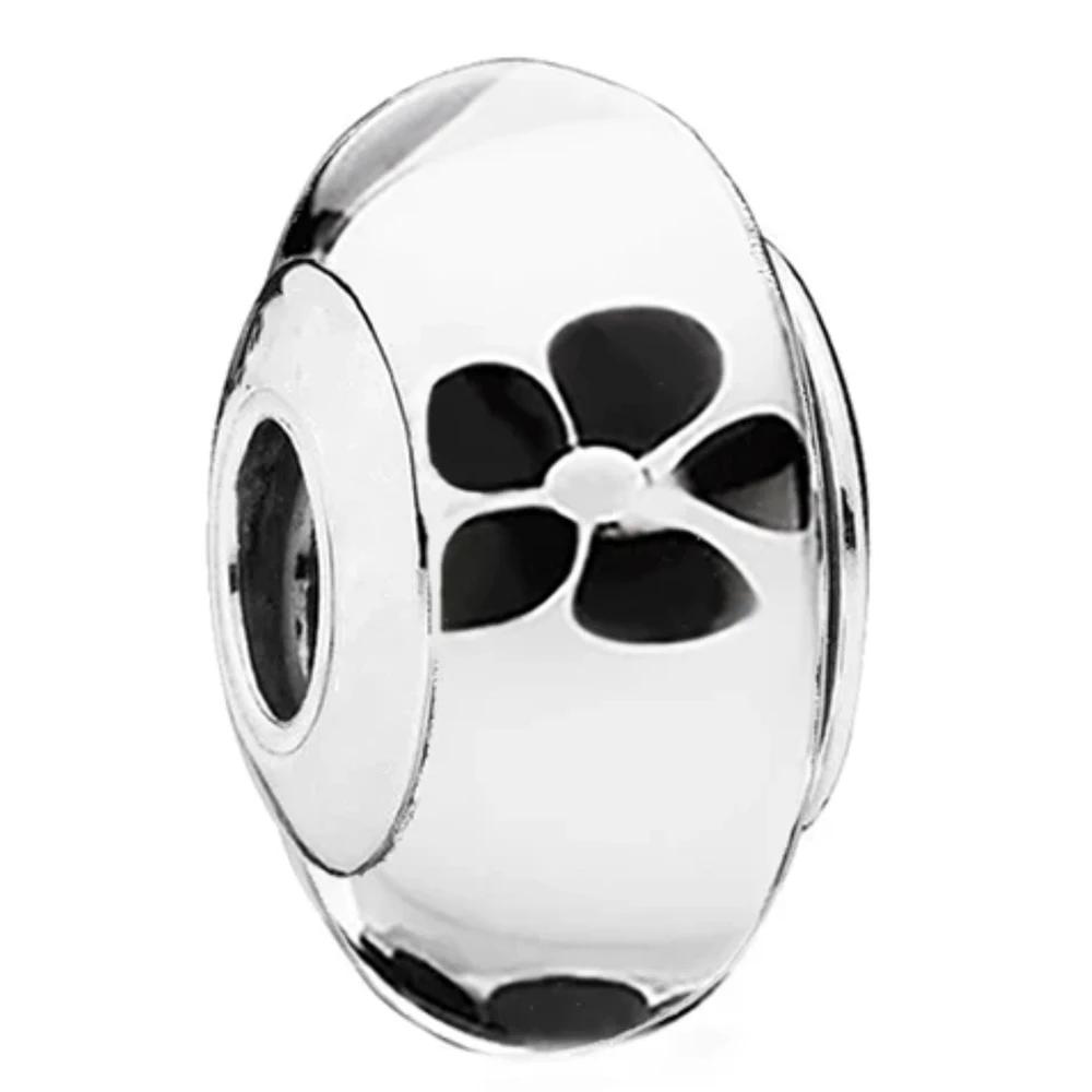 New Original Copper Murano Glass Flower And Leaf Cosmic Rainbow Charm Beads For Bracelet Diy Women Jewelry Gift