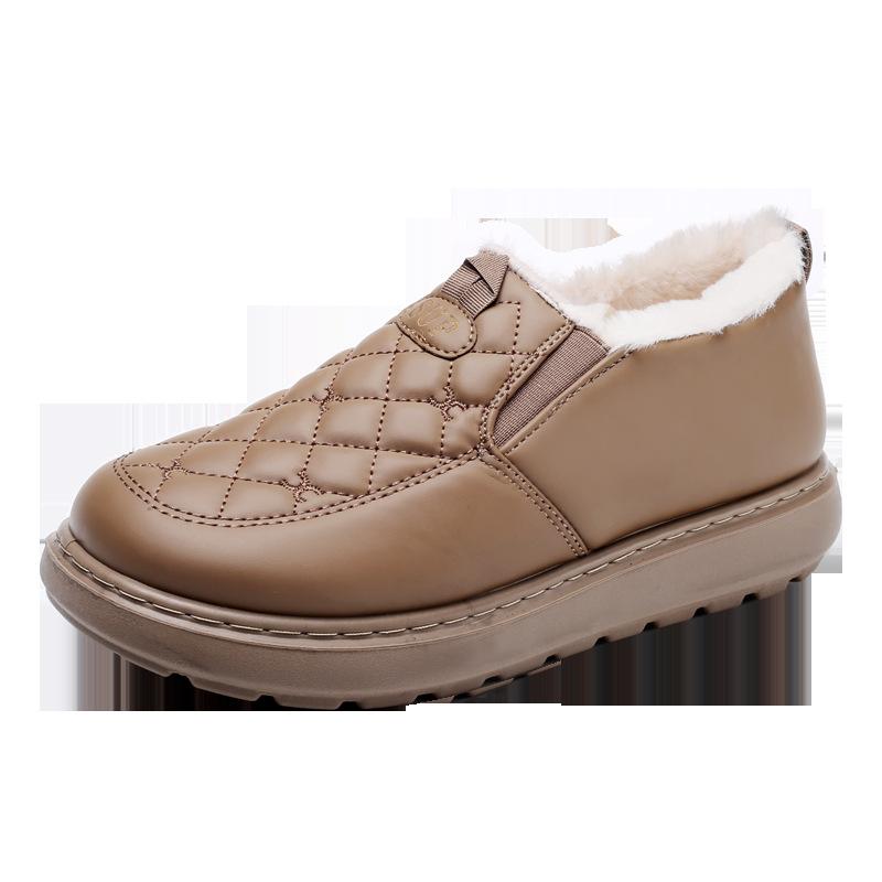Cotton shoes women's winter velvet wear-resistant Doudou shoes waterproof and warm black shoes mother cotton boots