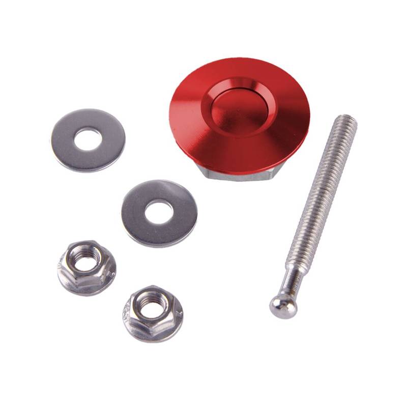 2pcs Red 25mm Car Push Button Quick Release Hood Bonnet P Lock Clip Bumper Latch Aluminum Alloy fit for Universal
