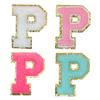 4Pcs Chenille Letters Patches Embroidery Iron On Letters Patch Appliques For Clothing Sticker Diy Accessories Large Size: 8.2Cm